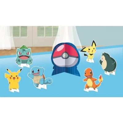 Image of Amscan 9917124 Pokémon Kids Birthday Party Table Centrepiece Decorations 7 Pieces