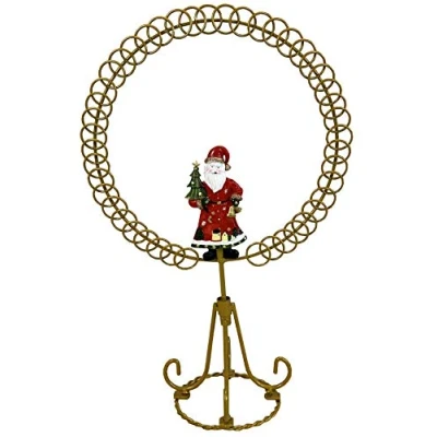 Image of Selections Christmas Card Holder with Santa Themed Gold Circle