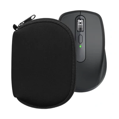 Image of kwmobile Neoprene Case Compatible with Logitech MX ANYWHERE 3 / 3S for Mouse Soft Pouch Carry Bag Black