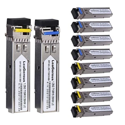 Image of 5 Pairs BIDI SFP Network Transceiver Module, 1.25 Gigabit Single Mode LC 1000BASE LX Fiber Interface 20km