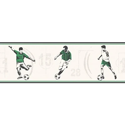 Image of Decorline Carousel Football Border, Green