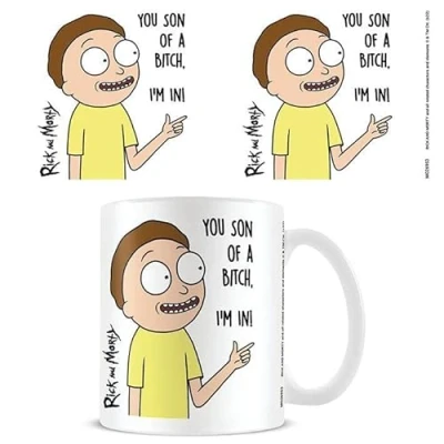 Image of RICK AND MORTY Son of A Bitch Mug (One Size) (White/Yellow/Black)
