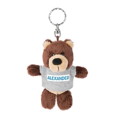 Image of NICI 44666 Keyring Bear with T Shirt Alexander 10 cm Brown