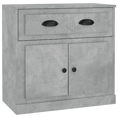Image of vidaXL Sideboard Living Room Cupboard Storage Cabinet Highboard Home Organiser Concrete Grey 70x35.5x67.5 cm Engineered Wood