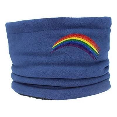 Image of TeddyTs Women&#039;s Rainbow Fluffy Fleece Snood Scarf (Navy)