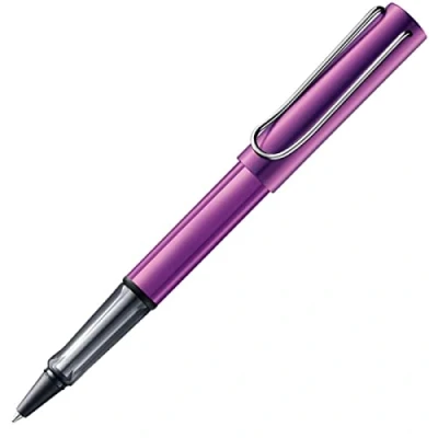 Image of Lamy AL star Lilac Rollerball Pen Lightweight with Transparent, Ergonomic Handle &amp; M Line Width Aluminium Housing Refill 63 in Black