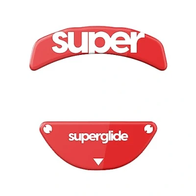 Image of Superglide2 New Controllable Speed Textured Surface Smoothest Mouse Feet/Skates Made with Ultra Strong Glass Smooth and Durable Sole for Razer Orochi V2 [Red]