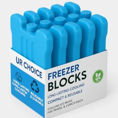 Image of UR CHOICE 6 Pack Freezer Blocks Reusable Ice Packs for Lunch Bags, Coolers, and Outdoor Activities Long Lasting, Keeps Food Fresh Drinks Cold Ideal Camping, Beach, Picnics, Fishing