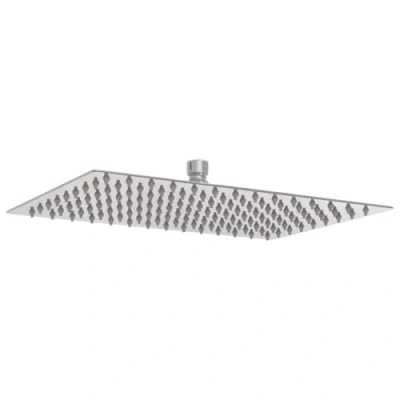 Image of vidaXL Rain Shower Head Stainless Steel 304 Rectangular 30x20 cm Polished Silver Fixture with Anti Limescale Nozzles for Wall/Ceiling Mounting
