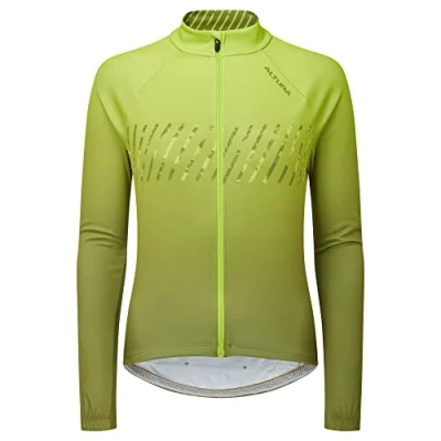 Image of Altura Womens Airstream Long Sleeve Thermal Reflective Cycling Jersey Lime 18