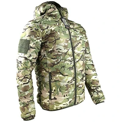 Image of Kombat Army Xenon Reversible Puffer Jacket Hooded Coat Camo BTP Green New (Medium)