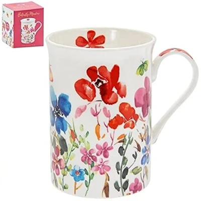 Image of The Leonardo Collection Butterfly Meadow Floral Boxed Mug