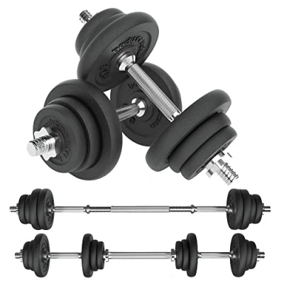 Image of Body Revolution Adjustable Cast Iron Dumbbell Set Home Gym Equipment for Strength Training &amp; Workouts, 40kg
