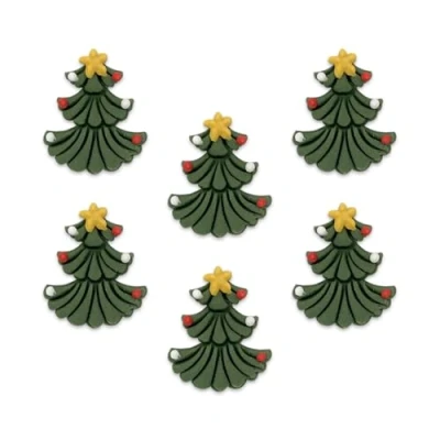 Image of Anniversary House, Handcrafted Cake, Edible Fondant Icing Sugar Cupcake Toppers, Nordic Christmas Tree Decorations, SFX373, Sugarcraft