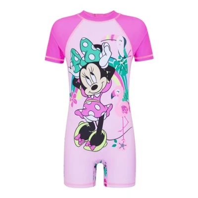 Image of Minnie Mouse Girls Swimsuit Tropical 4 5 Years Pink