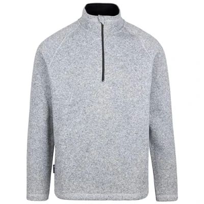 Image of Trespass Mens Marl Fleece Contrasting 1/2 Zip With Inner Storm Flap Corsham