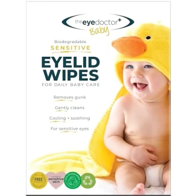 Image of The Eye Doctor Sensitive Baby Eyelid Wipes 40x Safe Sterile for Gentle Daily Care Preservative, Detergent &amp; Fragrance Free Individually Wrapped