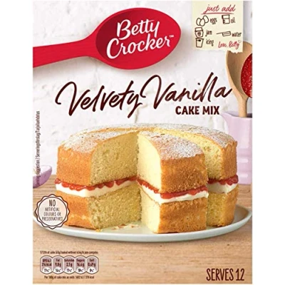 Image of Betty Crocker Velvety Vanilla Cake Mix 425g (Pack of 4)