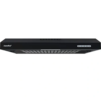 Image of COMFEE&#039; 60 cm Visor Cooker Hood SLIF17B LED Extractor Under Cabinet Wall Mounted Fan 600 mm Top Vented Range Black KWH