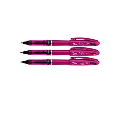Image of Pentel EnerGel Tradio 07 Refillable Gel Ink Pen Pink Barrel Black (set of 3) Supplied Loose