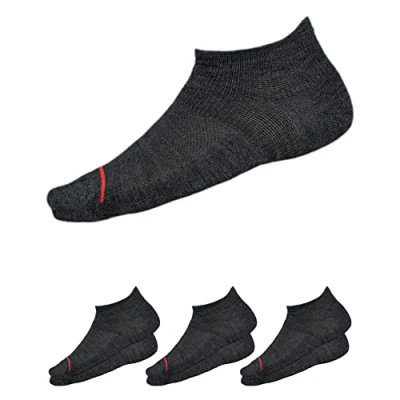 Image of vitsocks Women&#039;s Thin MERINO Wool Low Cut Trainer Socks (3 PAIRS) All Season Breathable, black, 3 5.5