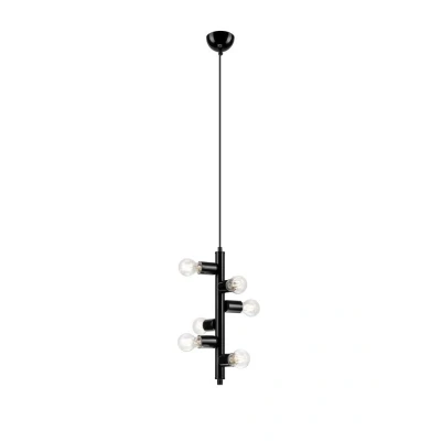 Image of Linda Modern Multi Arm Pendant Ceiling Light Black, 6x E27