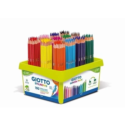 Image of GIOTTO Stilnovo Intense Colours Colouring Pencils, 192 Schoolpack, Assorted Colours, Ideal for Children, Parties and Schools