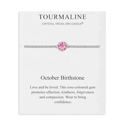 Image of Philip Jones October (Tourmaline) Birthstone Anklet Created with Zircondia® Crystals