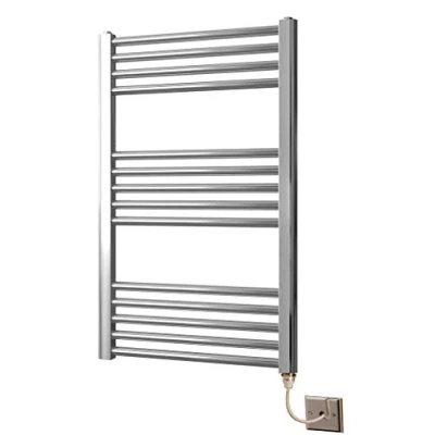 Image of Greened House 500w x 800h Electric Straight Heated Chrome Towel Rail Bathroom Radiator
