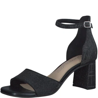 Image of MARCO TOZZI Women&#039;s 2 28332 42 Heeled Sandal, Black Metallic, 6.5