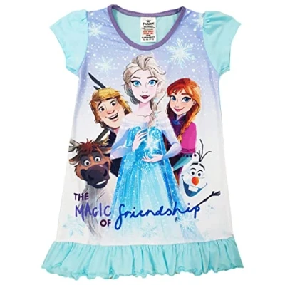 Image of Disney Girls Frozen Nightie Nightdress Night Shirt (Frozen, 3 4 Years)