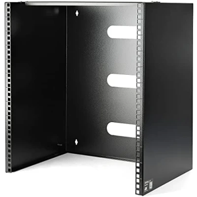 Image of StarTech.com 12U Wall Mount Patch Panel Bracket 13.75 in. (34.93 cm) Max. Mounting Depth 19&quot; Rack for Shallow Network Equipment 125lbs Capacity (WALLMNT12),Black