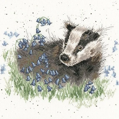 Image of Bothy Threads Bluebell Forest Counted Cross Stitch Kit 26x26cm XHD31