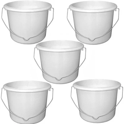 Image of 5 x 2.5LTR Plastic paint Kettle Painter &amp; decorators scuttle pot