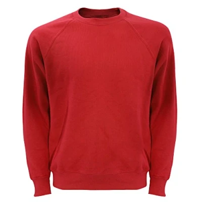 Image of Fruit of the Loom Men&#039;s Raglan Classic Sweater, Red, Medium