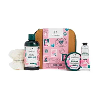 Image of The Body Shop Bloom &amp; Glow British Rose Essential 4 Pieces Gift Set