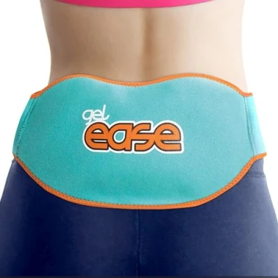 Image of GelEase Large Reusable Hot and Cold Compress, Lightweight Flexible Strap for Back, Shoulder Stomach, Therapeutic pain Relief Muscle, Sciatic Menstrual Pain, Pack of 2, 32.5cm x 22.5cm
