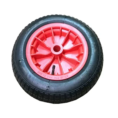 Image of TMZ® 1x 14&quot; Wheelbarrow Wheel Pneumatic Inflatable Tyre 3.50 8 REPLACEMENT RED