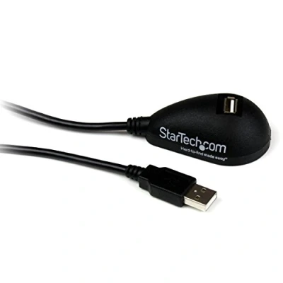 Image of StarTech.com 5ft USB 2.0 Extension Cable Male to Female 5 ft A cord for Laptop, Desktop, Tablet, Webcam &amp; More (USBEXTAA5DSK), Black