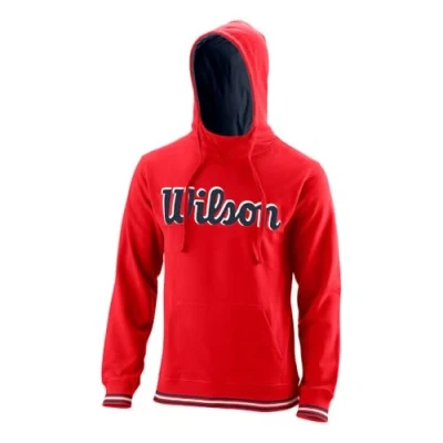 Image of Wilson Men&#039;s Hoodie, CHI SCRIPT PO HOODY, Cotton, Red (Wilson Red), Size L, WRA791103LG