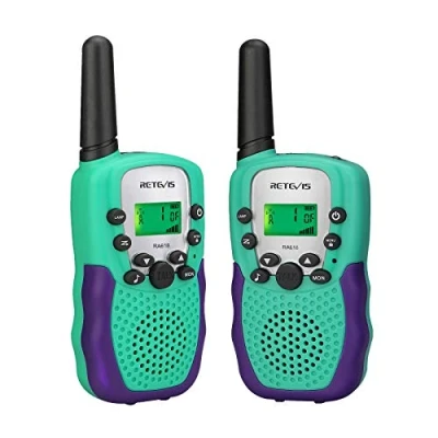 Image of Retevis RA618 Walkie Talkies for Kids, Toy Gifts 6 12 Years Old Boys Girls, 8 Channels VOX Flashlight, Walky Talky Children Hide and Seek Camping Hiking Spring Outing (1 Pair,Green)
