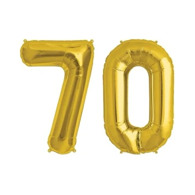 Image of Gold Number 70 Large Helium Foil Balloon Birthday Party Wedding Anniversary Decoration 101cm