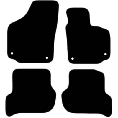 Image of Carsio Carpet Car Mats For Seat Altea 2004 2008 Tailored Fit Floor Mat Set Complete Accessory Black Custom Fitted All Weather, Anti Slip Backing &amp; Grey Trim