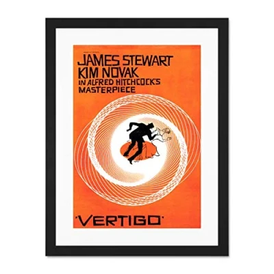 Image of Wee Blue Coo Film Vertigo 1958 Saul Bass James Stewart Hitchcock Large Art Print Poster Wall Decor 18x24 inch Supplied Ready To Hang With Included Mount Brackets