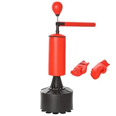 Image of HOMCOM 155 205cm 3 IN 1 Freestanding Boxing Punch Bag Stand with Rotating Flexible Arm, Speed Ball, Waterable Base