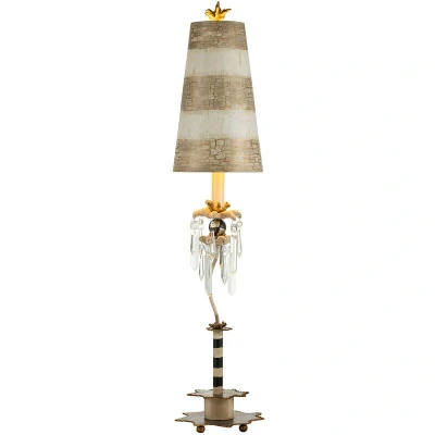 Image of Birdland 1 Light Table Lamp Black, Gold, Cream, E27