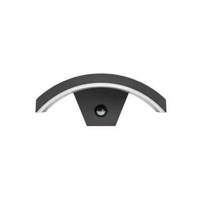 Image of Outdoor LED Curve Wall Light 8W 3000K 360lm IP54 with Integrated PIR sensor