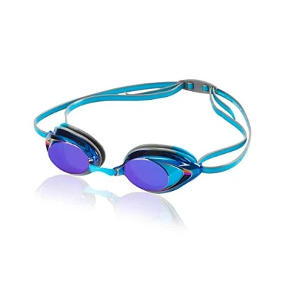 Image of Speedo Vanquisher 2.0 Mirrored Swim Goggles, Horizon Blue, One Size