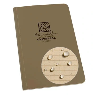 Image of Rite in the Rain Memo Book, Side Bound Field Flex Cover, 4⅝&quot; x 7¼&quot; (64 Sheets) Tan 974T