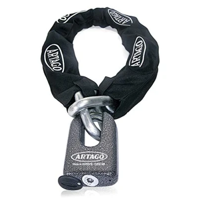 Image of Artago 69T150 Maximum Anti Theft Chain Lock Double Function Sold Secure Gold and SRA Approved, ø15 150cm, Neutral, 150 cm